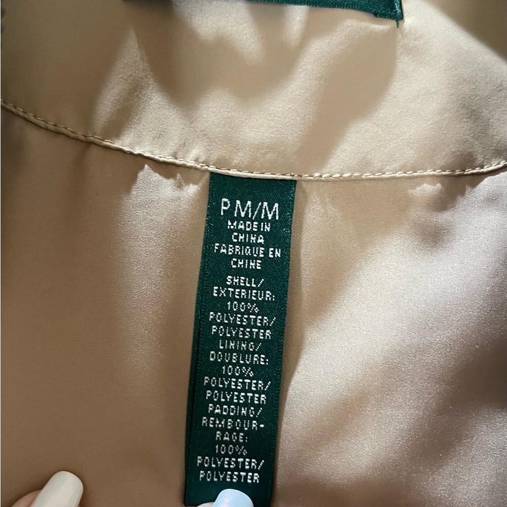 Ralph Lauren Quilted Puffer Vest Khaki Color Size PM/M - Picture 9 of 9
